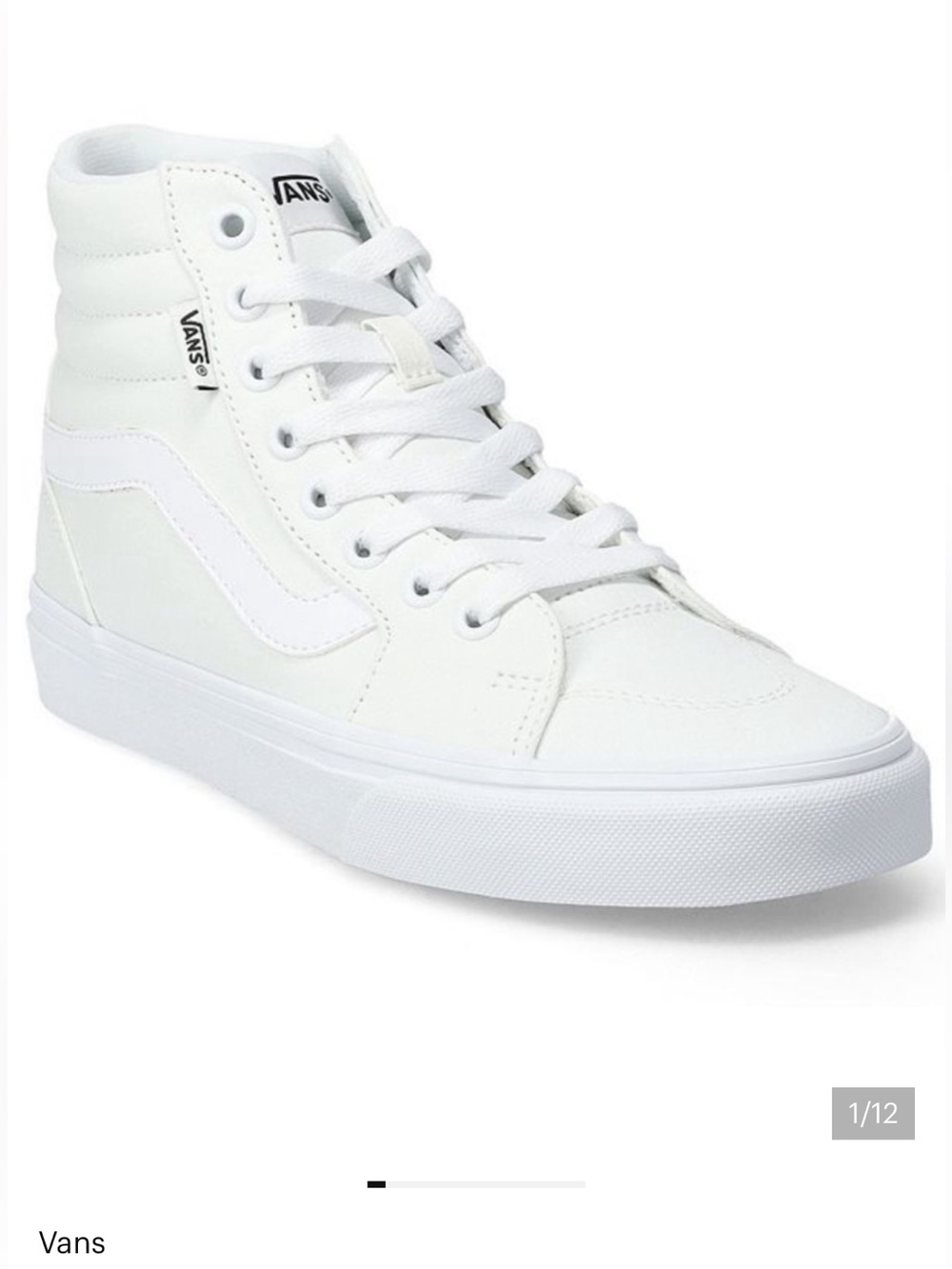 NIB women's Vans Filmore canvas white hi tops. Size 10